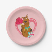 Assiettes En Carton Scooby-Doo Holding Heart Lolipops (Devant)