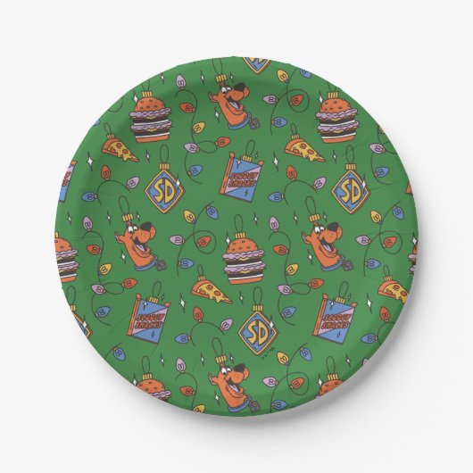 Assiettes En Carton Scooby-Doo Holiday Snack Lights Pattern (Devant)