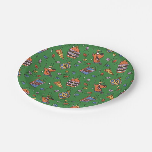 Assiettes En Carton Scooby-Doo Holiday Snack Lights Pattern (Angle)