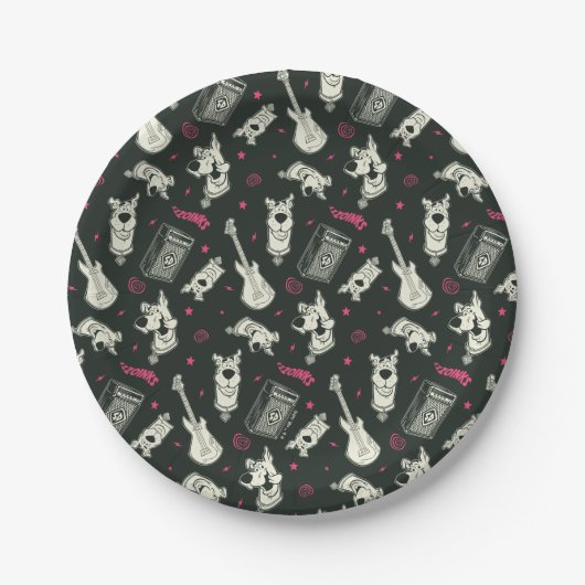 Assiettes En Carton Scooby Doo Punk Guitare et Motif Amp (Devant)