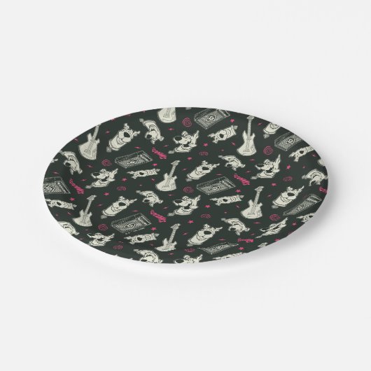 Assiettes En Carton Scooby Doo Punk Guitare et Motif Amp (Angle)