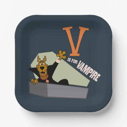 Assiettes En Carton Scooby-Doo | V est pour Vampire (Recto)