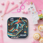 Assiettes En Carton Scooter Jump Zone Skateboard 13e anniversaire (Fête)