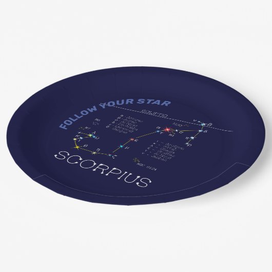 Assiettes En Carton Scorpie Constellation Zodiaque (Angle)