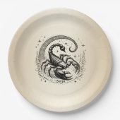 Assiettes En Carton Scorpion Croissant Lune Astrologie Zodiac Scorpio (Devant)