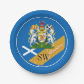 Assiettes En Carton Scotland & Monogram, Scottish Flag / Bleu (Devant)