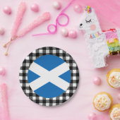 Assiettes En Carton Scotland Plate, buffalo plaid & Scotland Flag (Fête)