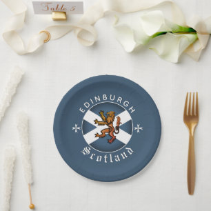 Assiettes En Carton Scotland plate, Rampant, Edimbourg, Drapeau écossa