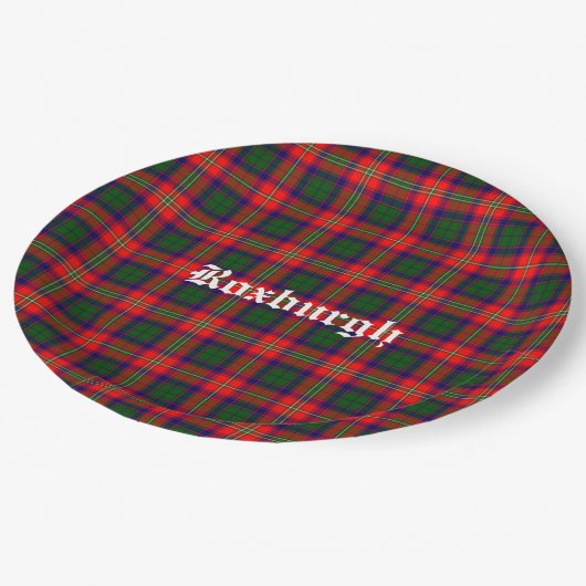 Assiettes En Carton Scotland Roxburgh District Tartan Personnalisé (Angle)