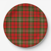 Assiettes En Carton Scott tartan rouge vert plaid (Devant)