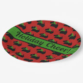 Assiettes En Carton Scottie Dog Holiday Personnalisé Rouge Vert (Angle)