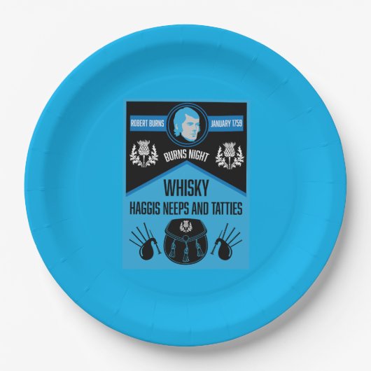 Assiettes En Carton Scottish Burns Night Super (Devant)