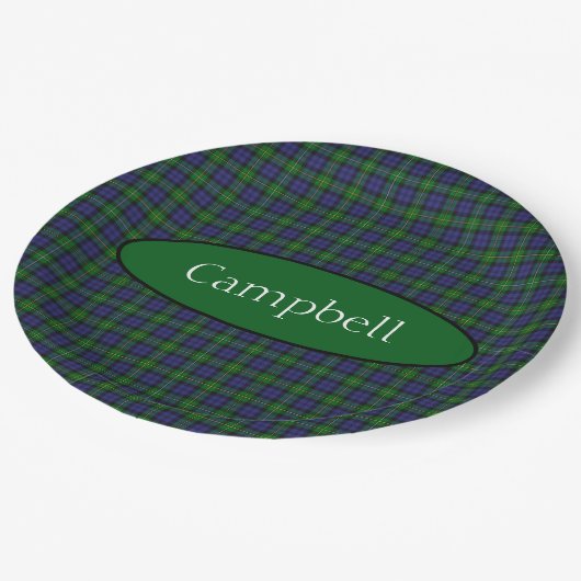 Assiettes En Carton Scottish Campbell Family Tartan Personnalisé (Angle)