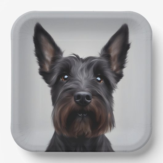 Assiettes En Carton Scottish Terrier (Recto)