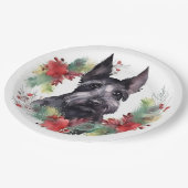 Assiettes En Carton Scottish Terrier Christmas Wreath Festive Pup (Angle)
