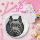 Assiettes En Carton Scottish Terrier Dog 3D inspiré (Fête)