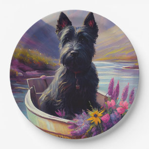 Assiettes En Carton Scottish Terrier sur une pagaie : une aventure Pit