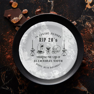 Assiettes En Carton Scribble RIP 20s Death to My Youth 30th Birthday