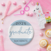 Assiettes En Carton Script Bleu clair | Brosse à oeufs Robin (Fête)