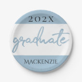 Assiettes En Carton Script Bleu clair | Brosse à oeufs Robin (Devant)