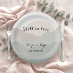 Assiettes En Carton Script Boho Watercolor Mountain<br><div class="desc">Celebrate with your closest family and friends with these earth tone plates. To make this your own, select the "personalize this template" and type in your personal information. If you have questions or would like a product or brand designed just for you, please contact me via Zazzle messaging or at...</div>