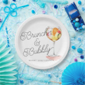 Assiettes En Carton Script Brunch et Bubbly Cocktail Party (Fête)