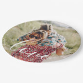 Assiettes En Carton Script d'amour de photo personnalisée (Angle)