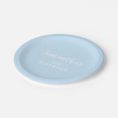 Assiettes En Carton Script d'anniversaire Pastel blue1st (Angle)