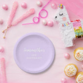 Assiettes En Carton Script d'anniversaire Pastel Lavender 1er (Fête)