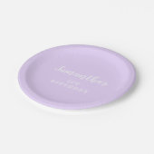Assiettes En Carton Script d'anniversaire Pastel Lavender 1er (Angle)