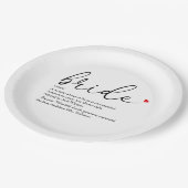 Assiettes En Carton Script de Fête des mariées de définition de mariée (Angle)