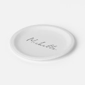 Assiettes En Carton Script élégant et classique Ajouter votre nom (Angle)