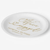 Assiettes En Carton Script Gold mignon Nous sommes Engaged Engagement  (Angle)