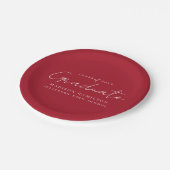 Assiettes En Carton Script manuscrit moderne Graduation rouge (Angle)