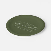 Assiettes En Carton Script manuscrit moderne Olive Green Graduation (Angle)