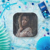 Assiettes En Carton Script manuscrit moderne | Photo (Fête)