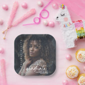 Assiettes En Carton Script manuscrit moderne | Photo (Fête)