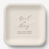 Assiettes En Carton Script minimal moderne Genre Révélation Partie Bei (Recto)