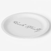 Assiettes En Carton Script minimaliste Joli Monogramme 3d (Angle)