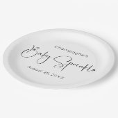 Assiettes En Carton Script moderne saupoudrage bébé (Angle)