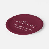 Assiettes En Carton Script moderne simple et élégant Mariage de Bourgo (Angle)