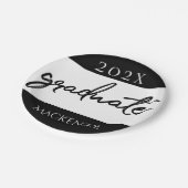 Assiettes En Carton Script noir diplômé | Classic Keepsaké avec année (Angle)