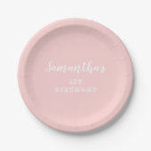 Assiettes En Carton Script Pastel Pink 1er anniversaire (Devant)