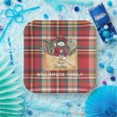 Assiettes En Carton Script Plaid Noël Personnalisé Famille Russe (Fête)