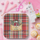 Assiettes En Carton Script Plaid Noël Personnalisé Famille Russe (Fête)