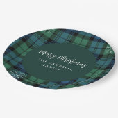 Assiettes En Carton Script Plaid Rustique Personnalisé Campbell Tartan (Angle)