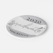 Assiettes En Carton Script Silver Gradué | Faux Metallic tendance (Angle)