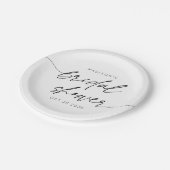 Assiettes En Carton Script simple et minimal pour une douche de mariée (Angle)