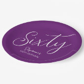 Assiettes En Carton Script simple moderne Automne Purple 60e anniversa (Angle)