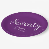 Assiettes En Carton Script simple moderne Automne Purple 70e anniversa (Angle)